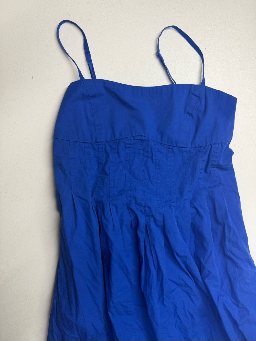 Sim & Sam Blue Smocked Maxi Dress Size L Adjustable Straps